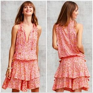 Pink floral mini dress